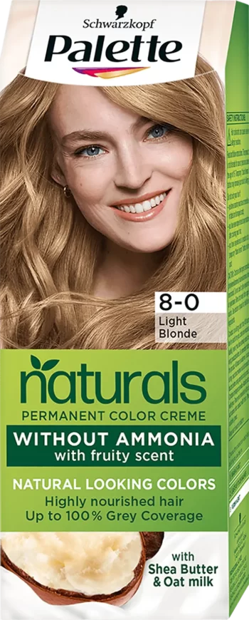schwarzkopf palette naturals 8-0 light blonde permanent hair color