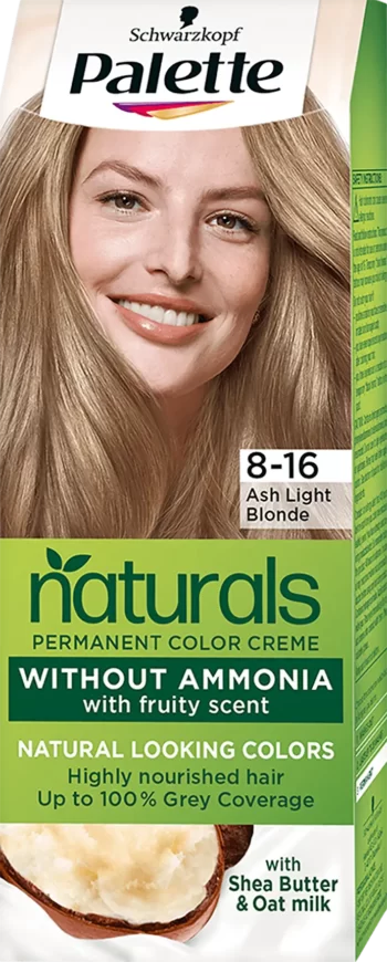 schwarzkopf palette naturals 8-16 ash light blonde permanent hair color