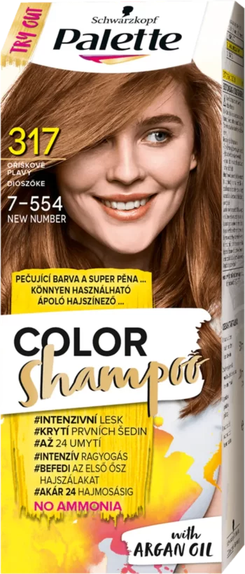 palette color shampoo 7-554 walnut blonde care color