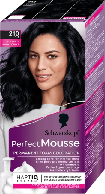 schwarzkopf perfect mousse 1-1 icy black permanent hair color