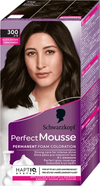 schwarzkopf perfect mousse 3-0 black brown permanent hair color