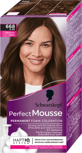 schwarzkopf perfect mousse 6-68 hazelnut permanent hair color