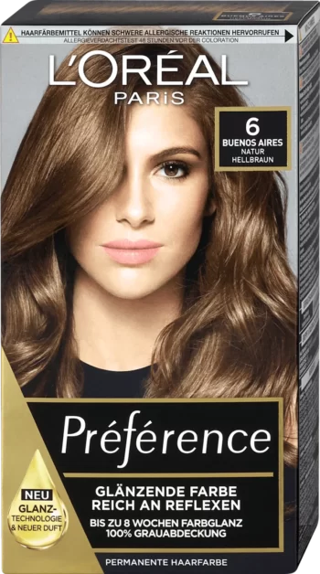 loreal paris preference 6 buenos aires natural light brown permanent hair color