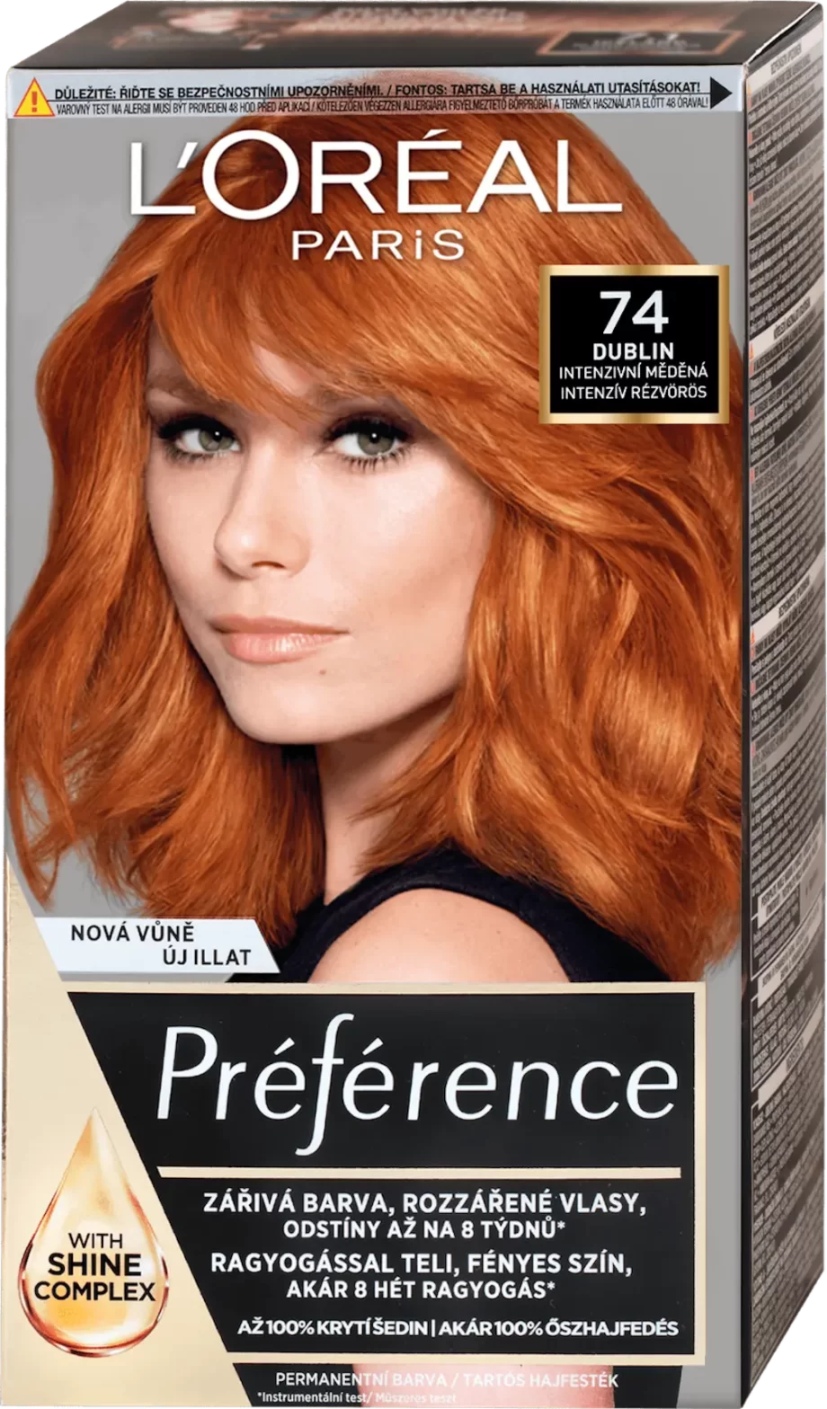 loreal paris preference 74 dublin intense copper permanent hair color