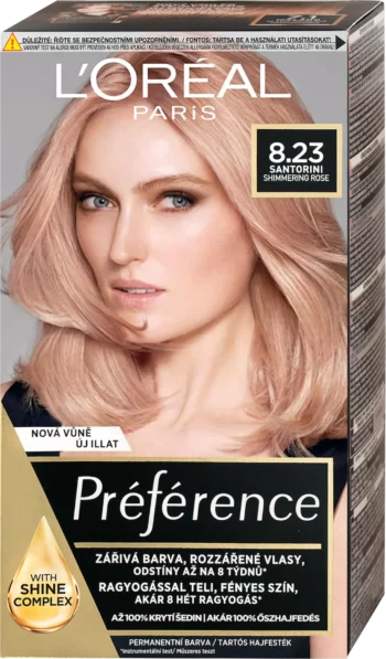loreal paris preference 8.23 santorini shimmering rose permanent hair color