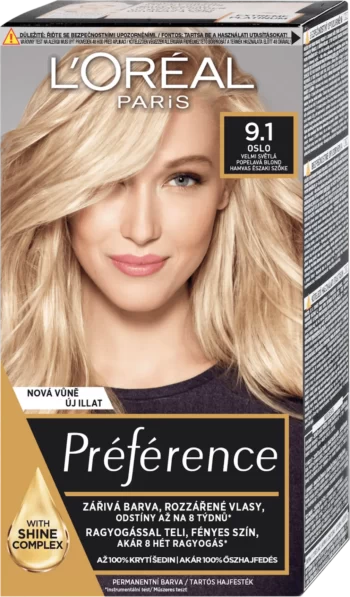 loreal paris preference 9.1 oslo ash nordic blonde permanent hair color