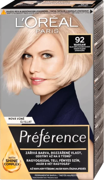 loreal paris preference 92 warsaw very light pearl blonde permanent hair color