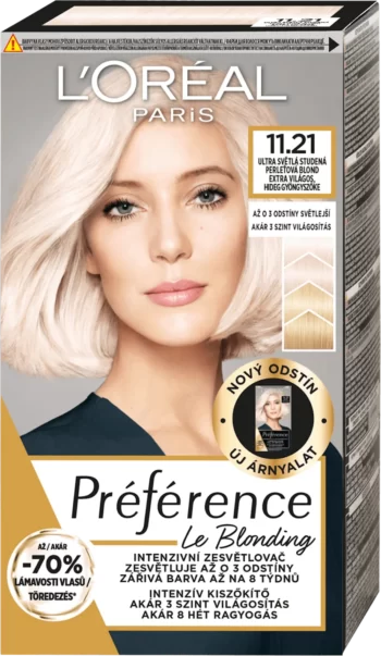loreal paris preference le blonding 11.21 extra light cool pearl blonde intensive lightener
