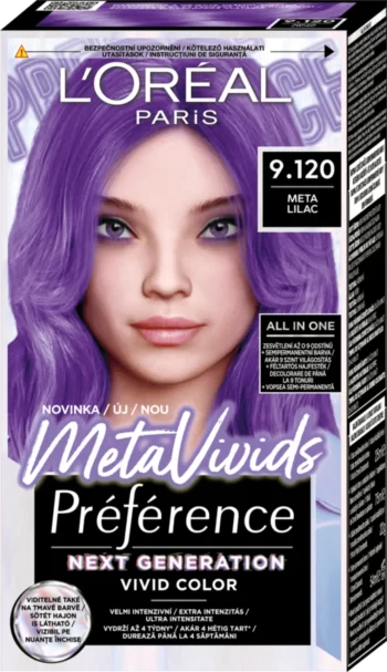 loreal paris preference meta vivids 9.120 meta lilac bleach + hair color kit