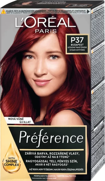 loreal paris preference p37 budapest intense dark red permanent hair color