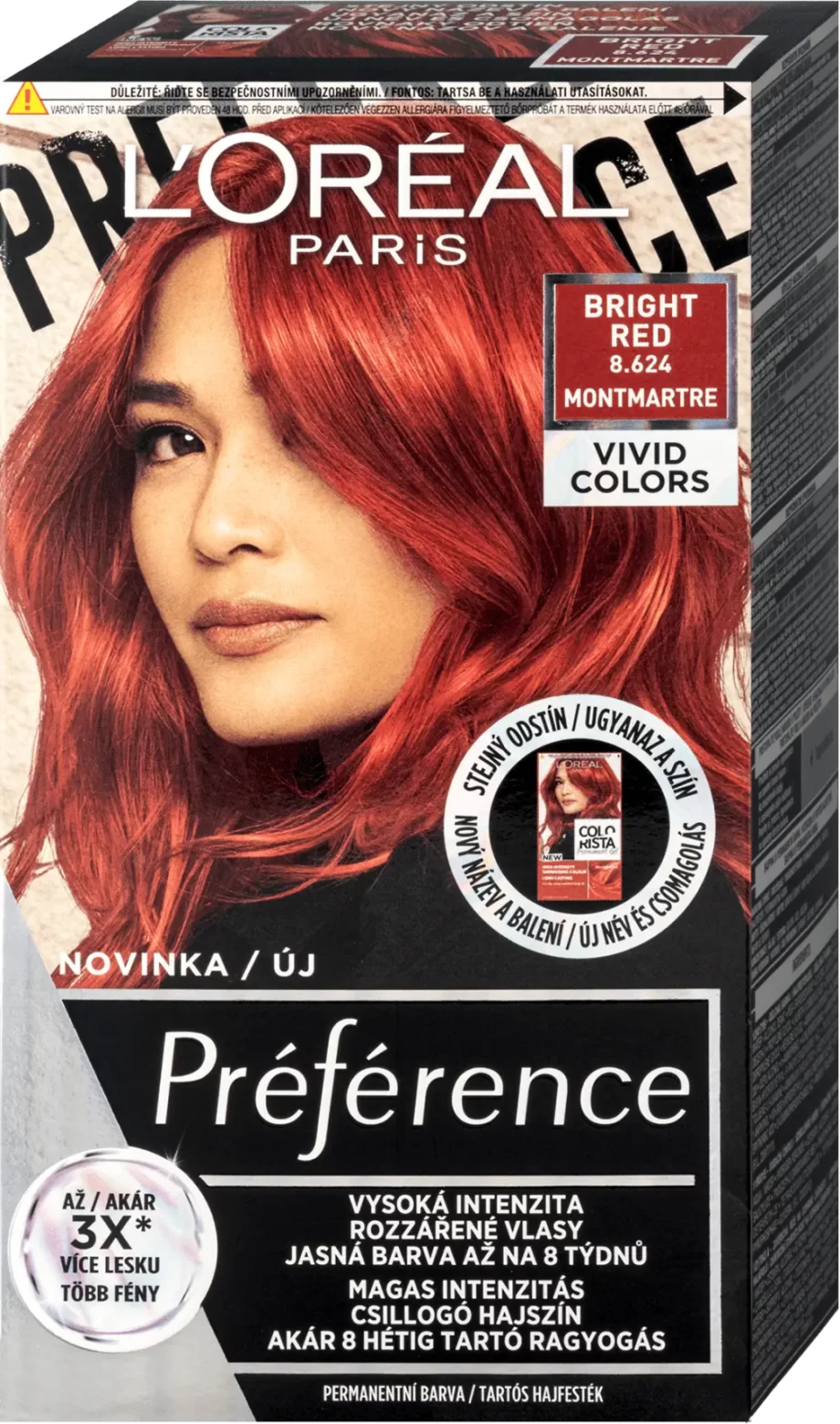 loreal paris preference 8.624 bright red permanent hair color