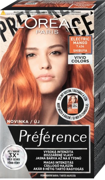 loreal paris preference vivid colors 7.434 electric mango permanent hair color
