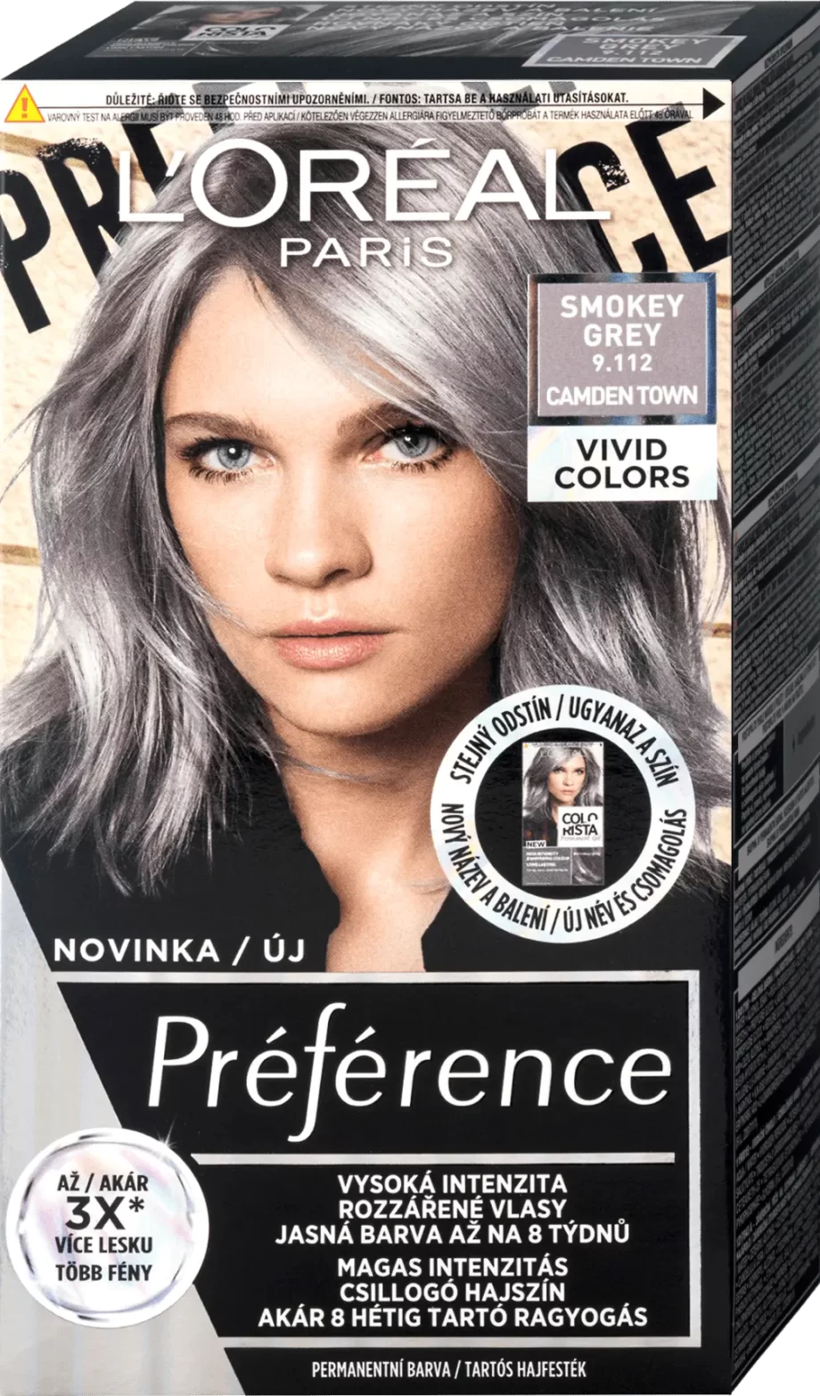 loreal paris preference vivid colors 9.112 smokey gray permanent hair color