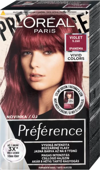 loreal paris preference vivid colors 5.260 violet permanent hair color