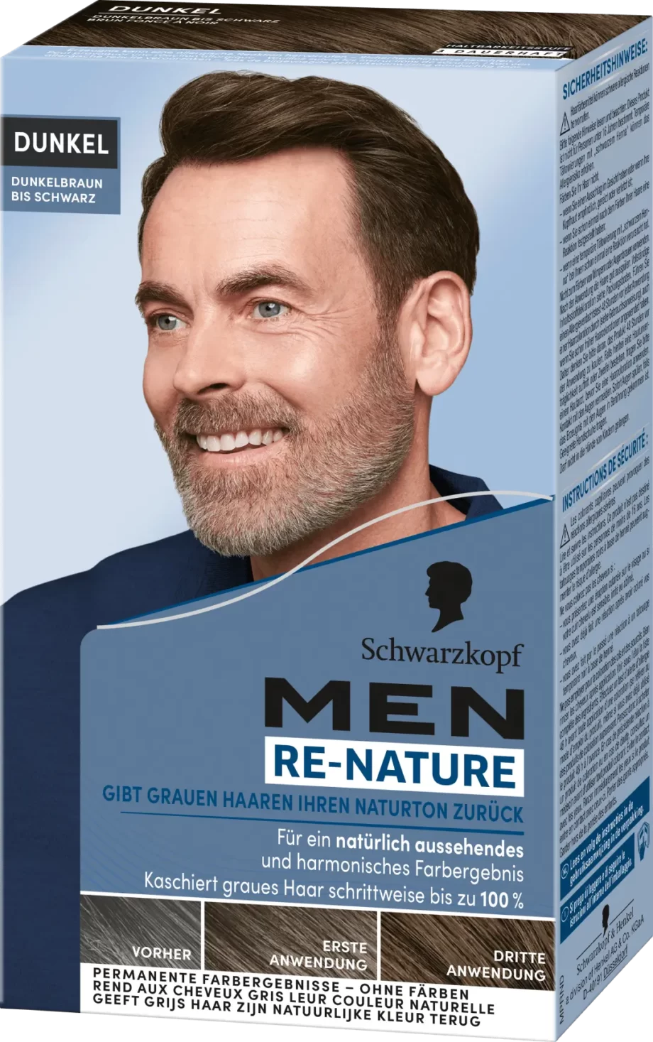 schwarzkopf men re-nature dark anti gray dye free hair color restorer