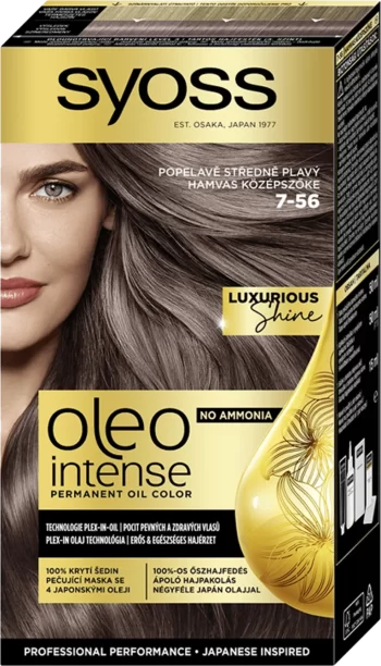syoss oleo intense 7-56 ash medium blonde permanent oil color