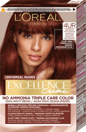 loreal paris excellence universal nudes 4ur universal dark red permanent hair color