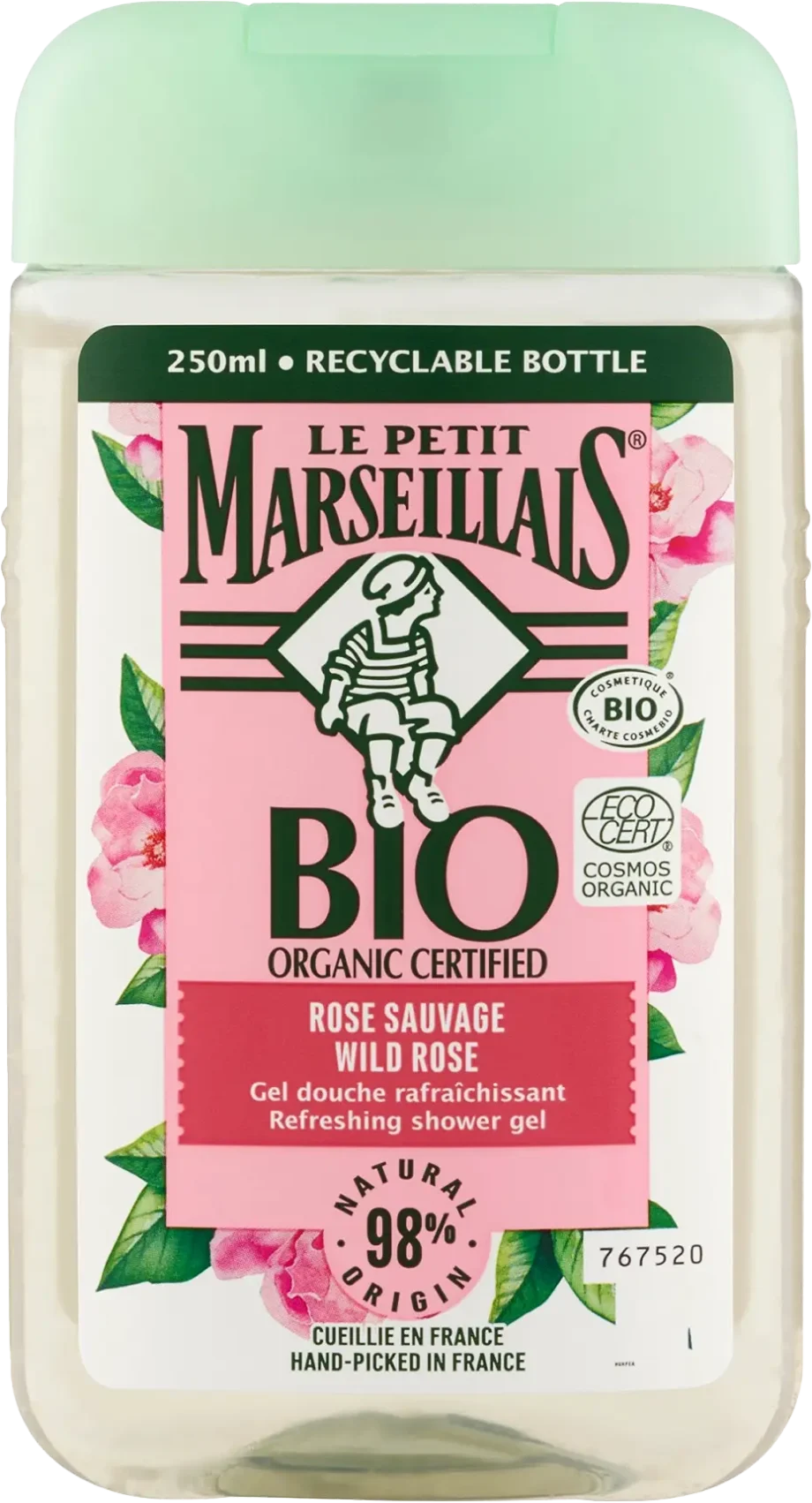 le petit marseillais bio organic wild rose shower gel 250ml