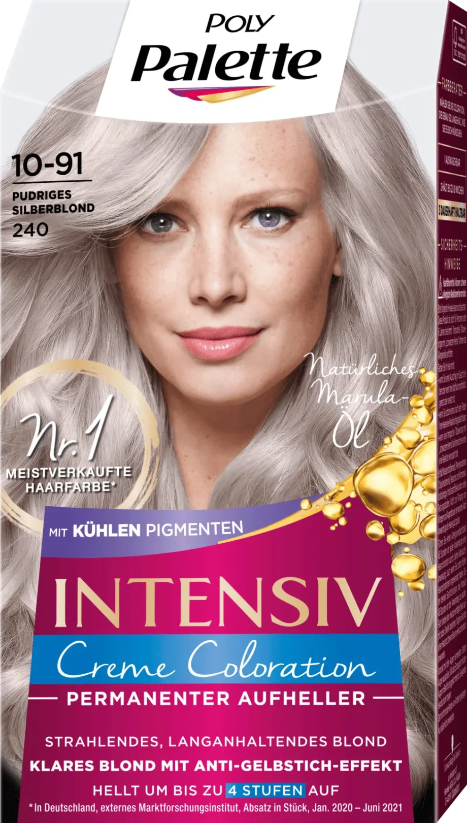 poly palette intensiv 10-91 powdery silver blonde permanent cream coloration