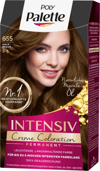 poly palette intensiv 5-5 golden brown permanent cream coloration