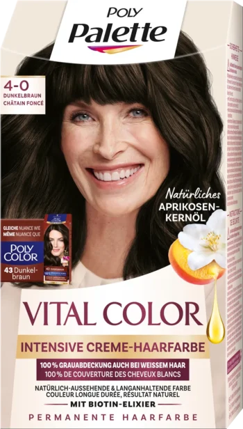 poly palette vital color 4-0 dark brown intensive cream color