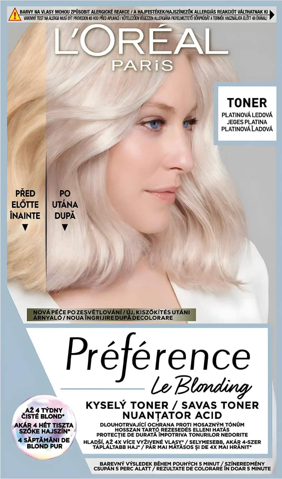 loreal paris preference le blonding 01 platinum ice acidic toner